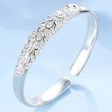 Peacock Opening Bracelet for Women, 925 Sterling Silver, Elegant Bracelets, Wedding Party Accessories, Jewelry Gift, Fashion, New 