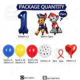 Paw Patrol Latex Balloon Decoration for Boy, Dog Paw Printing, Birthday Party Decorations, Blue Number, 55Pcs 