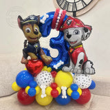 Paw Patrol Latex Balloon Decoration for Boy, Dog Paw Printing, Birthday Party Decorations, Blue Number, 55Pcs 