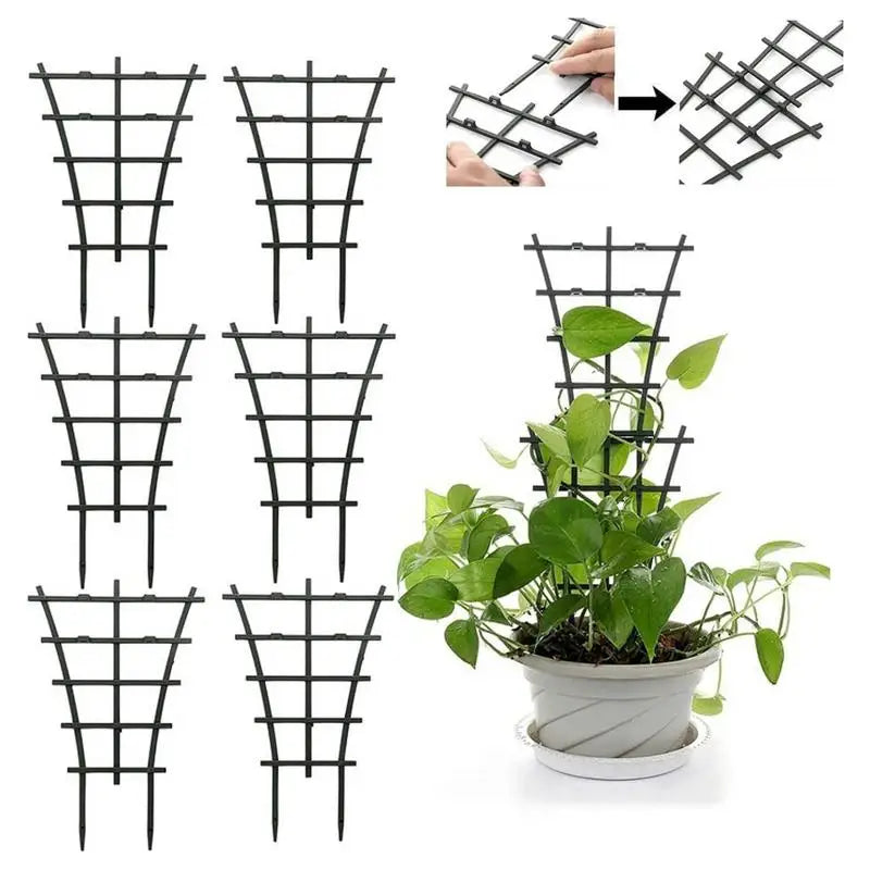 Pequena treliça empilhável interna para crescimento de plantas, Treliça para plantas escaladas, Crescimento familiar, 8PCs