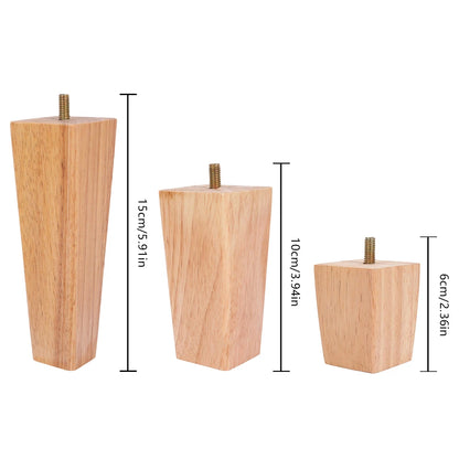 4Pcs 6/10/15cm Solid Wood Furniture Legs Chair Table Cabinet Heightening Parts Furniture Feet Replacement Accessories 