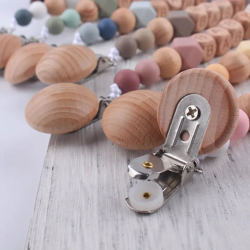 Pinzas para chupetes personalizadas, mordedores con nombre, portachupetes, cadena con pinza, accesorios para bebé, regalos para recién nacidos, juguetes personalizados, novedades. 