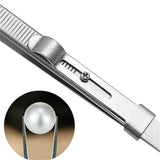 Anti-static Stainless Steel Adjustable Tweezers, Slide Lock Tweezers, Jewelry Making Tool, Electronic Components Repair Tools 