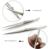 Anti-static Stainless Steel Adjustable Tweezers, Slide Lock Tweezers, Jewelry Making Tool, Electronic Components Repair Tools 