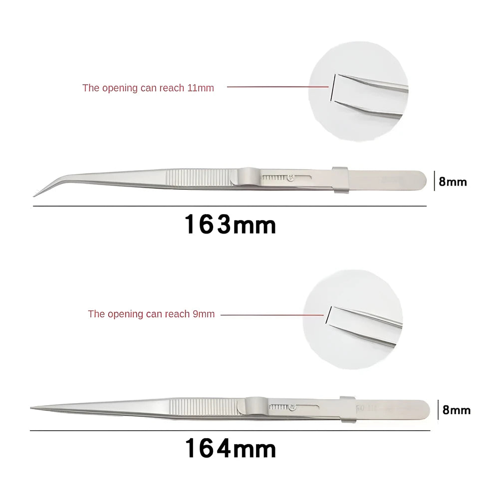 Anti-static Stainless Steel Adjustable Tweezers, Slide Lock Tweezers, Jewelry Making Tool, Electronic Components Repair Tools 