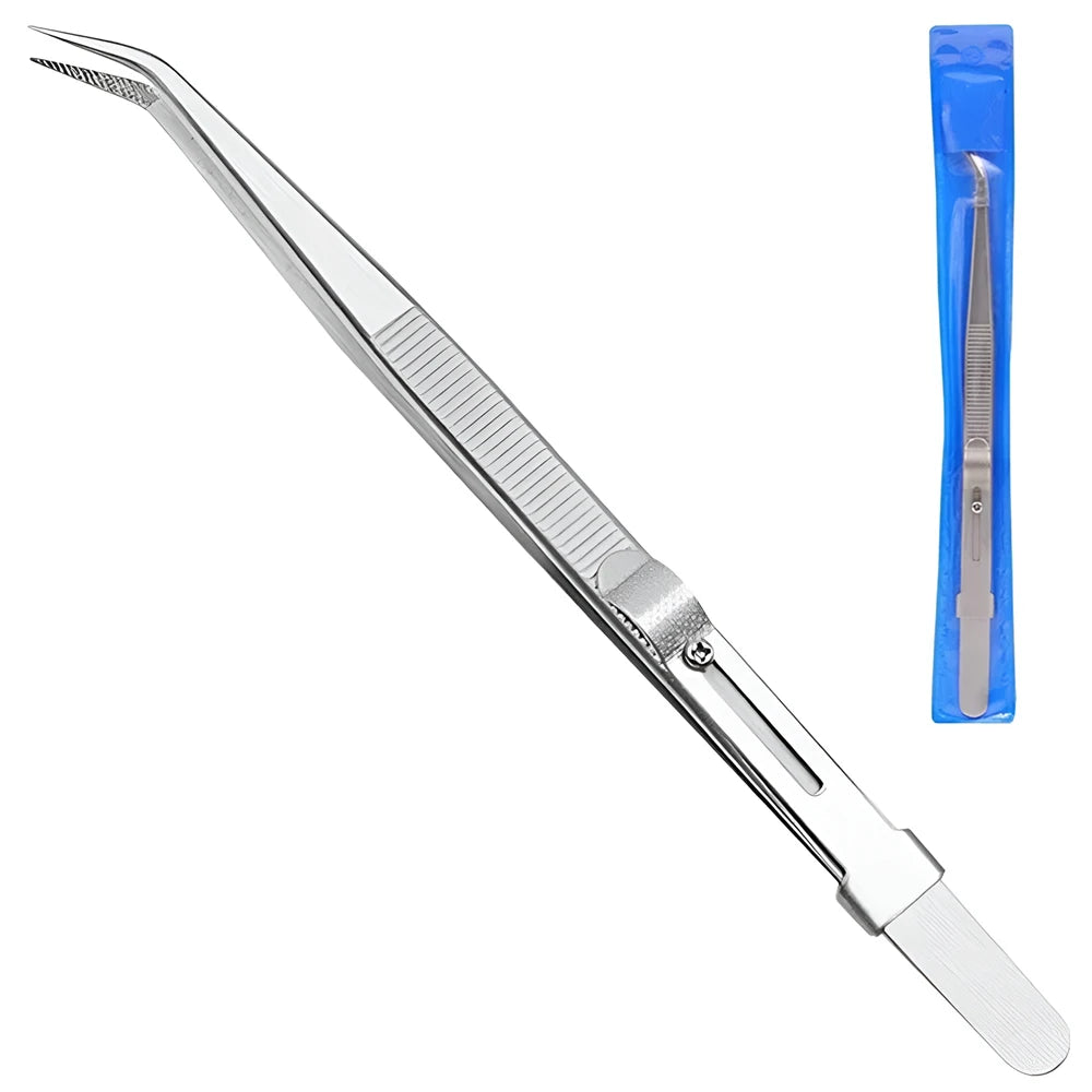Anti-static Stainless Steel Adjustable Tweezers, Slide Lock Tweezers, Jewelry Making Tool, Electronic Components Repair Tools 