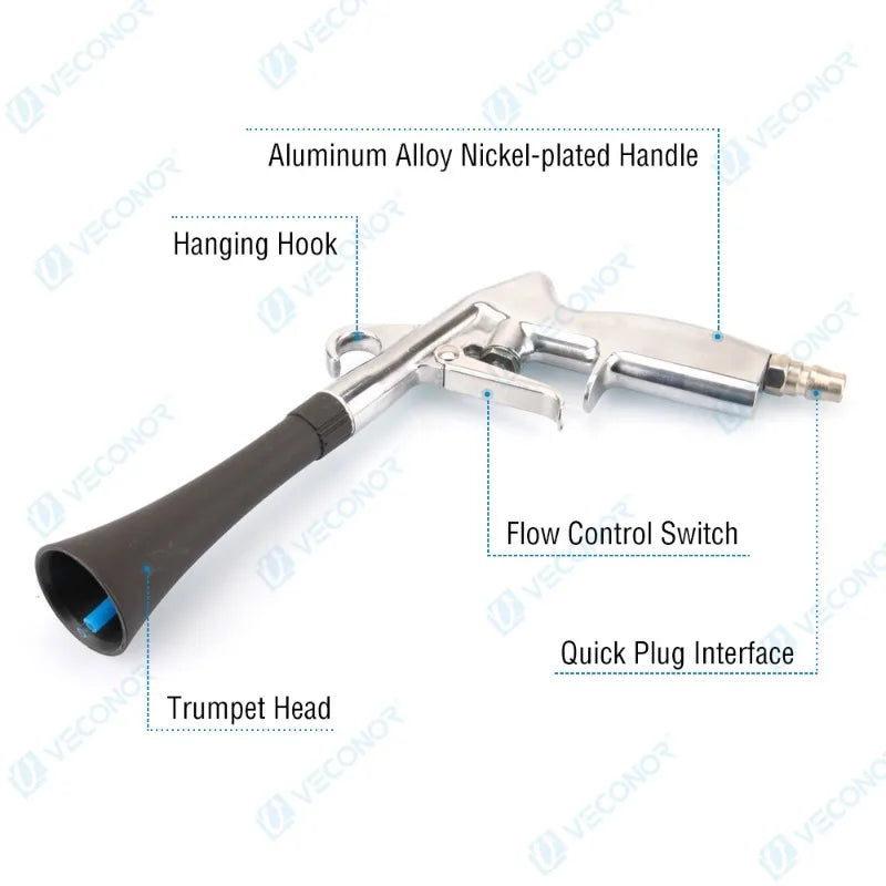 Efficient Air Blow Car Wash Gun Dry Cleaning Gun High Pressure Tornado Dust Professional Car Interior Cleaning Tools 