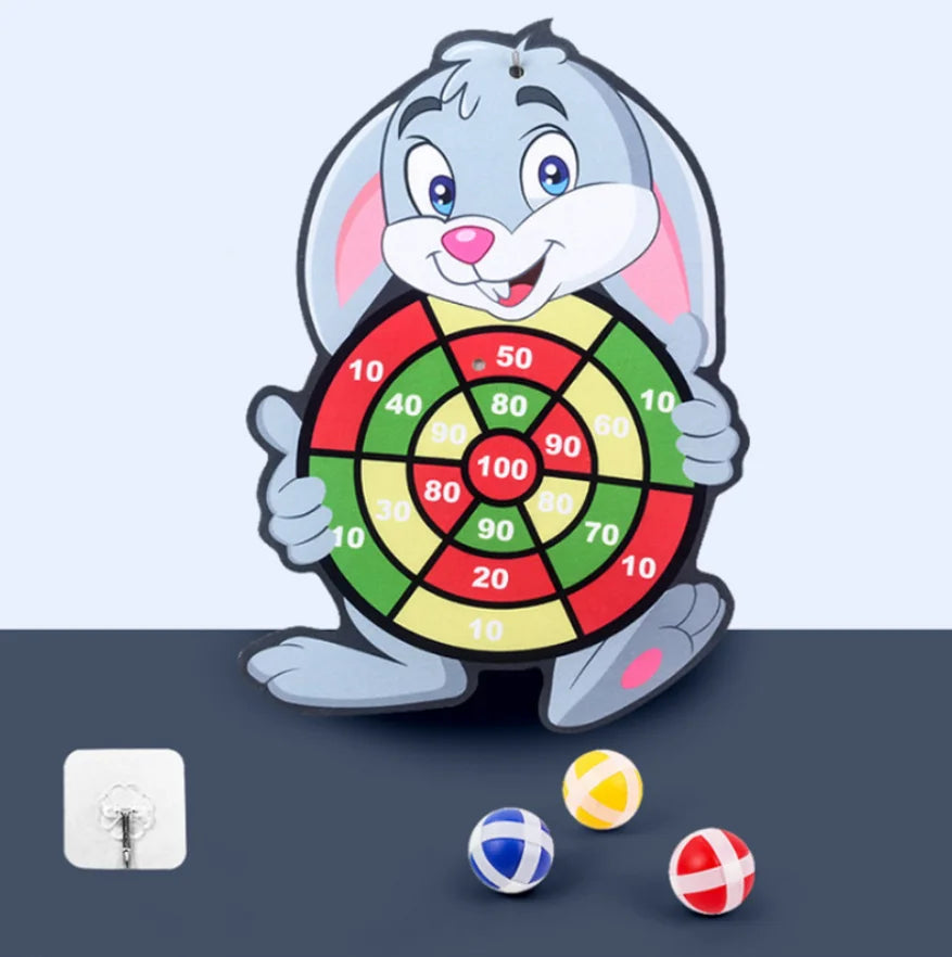 Cartoon Animal Dart Board for Kids, Sticky Ball, Interactive Educational Toys for Baby, Toddler Montessori, 2 to 4 Years 