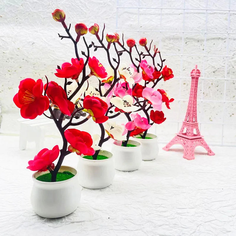 Artificial Plants Bonsai Small Tree, Simulation Pot, Fake Flowers, Potted Table Decorations, Home, Mother's Day, New 