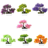 Plantas artificiales de plástico, bonsái, árbol pequeño, maceta, planta falsa, maceta, arreglo de jardín, adornos, dormitorio, hogar, decoración de mesa 
