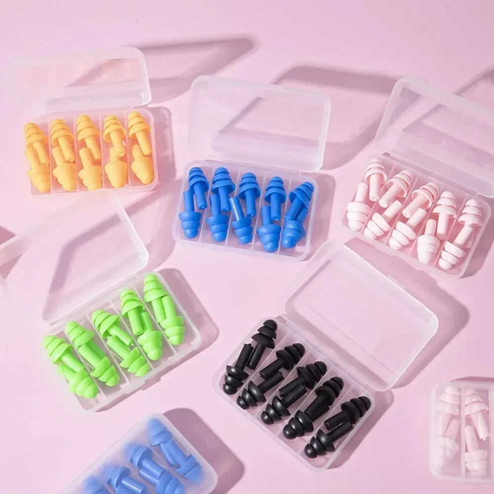 10 tapones de silicona impermeables para los oídos, antirruido, para dormir y roncar. 