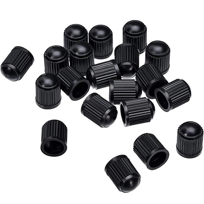 Car Tire Valve Caps, Dome Shape, Plastic, Black, Bike Tire, Rubber, Ring Covers, Dust, Auto, Motorcycle, Cap Decor, 20pcs 