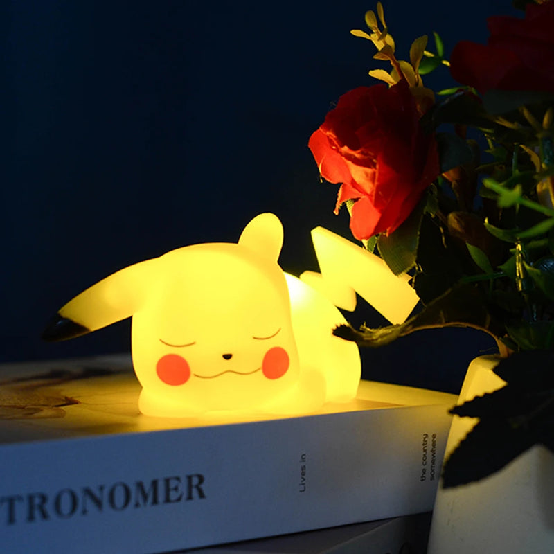 Pokemon Pikachu Anime Soft Night Light, Luz LED bonito, Luz de cabeceira do quarto, Decoração do quarto, Decoração de mesa Kawaii, Dute Light, Novo