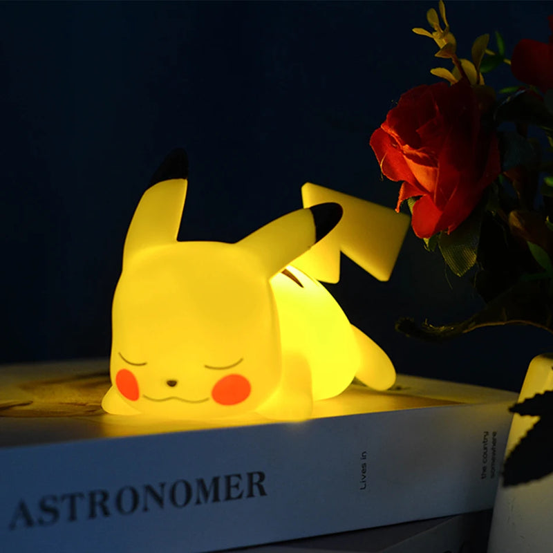 Pokemon Pikachu Anime Soft Night Light, Luz LED bonito, Luz de cabeceira do quarto, Decoração do quarto, Decoração de mesa Kawaii, Dute Light, Novo