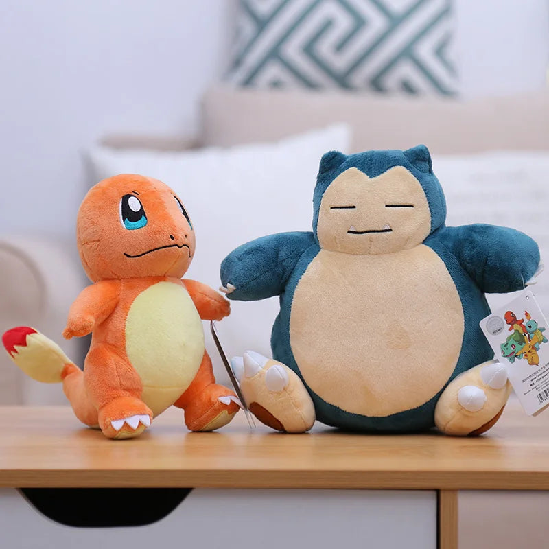 Pokemon Plush Stuffed Toy para crianças, brinquedos macios dos desenhos animados, presente para crianças, Pikachu, Charizard, Gengar, Squirtle, Espeon, Glaceon, Umbreon