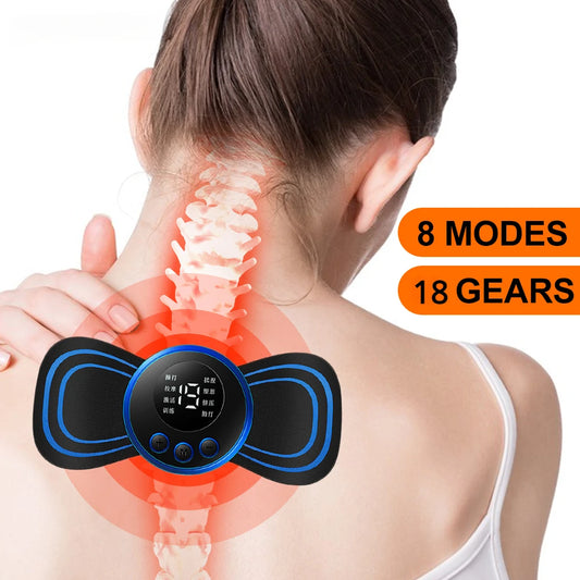 Masajeador de cuello EMS portátil, minimasajeador, para cervicales y espalda, parche para aliviar el dolor muscular, esterilla estimuladora, herramienta para el cuidado de la salud corporal. 