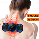 Masajeador de cuello EMS portátil, minimasajeador, para cervicales y espalda, parche para aliviar el dolor muscular, esterilla estimuladora, herramienta para el cuidado de la salud corporal. 