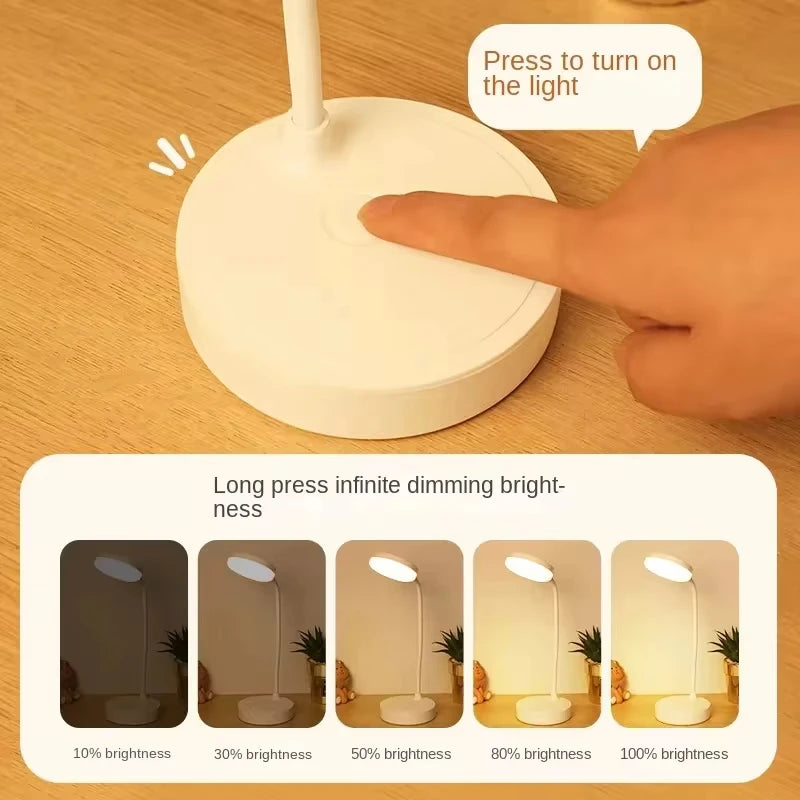 Portable LED Desk Lamp, Eye Protection, 3 Dimming Modes, Bedroom Bedside, USB Touch Charge, College Student Book, 2024 