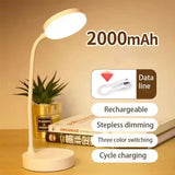 Portable LED Desk Lamp, Eye Protection, 3 Dimming Modes, Bedroom Bedside, USB Touch Charge, College Student Book, 2024 