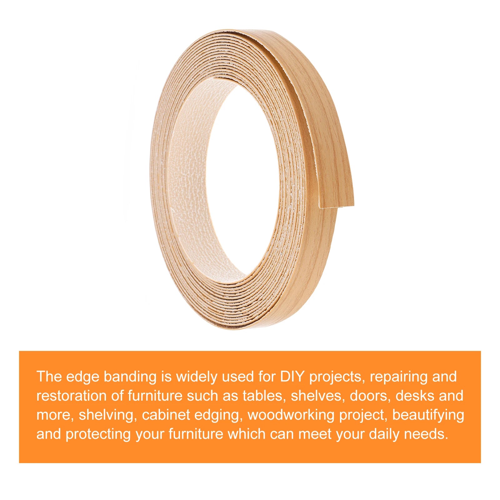 Pre-glued Flexible Veneer Cabinet Edging, Edge Banding, Cabinet Repair, Furniture, Table, 3.7, 5.15m, 2/2, 4cm Wide 