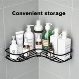Wall-Mounted Bathroom Shelf, Shower Shelf, Shampoo Storage Rack, Kitchen Spice Corner, Punch-Free, Accessories 