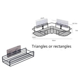 Wall-Mounted Bathroom Shelf, Shower Shelf, Shampoo Storage Rack, Kitchen Spice Corner, Punch-Free, Accessories 