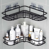 Wall-Mounted Bathroom Shelf, Shower Shelf, Shampoo Storage Rack, Kitchen Spice Corner, Punch-Free, Accessories 
