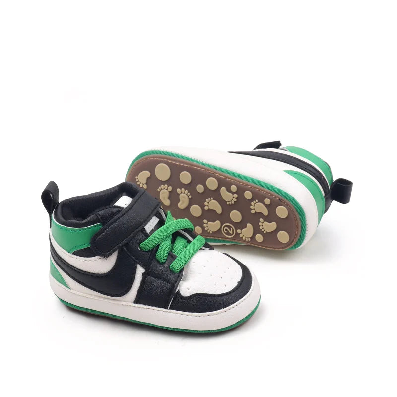 Spring and Autumn Baby Girls and Boys Fashion Design TPR Sole Anti Slip Baby Sports Shoes High Quality Prewalker Shoes BSK4015 