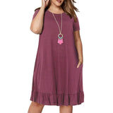 Spring Large Size 9XL Dress For Fat MM Woman Dress Loose Solid Ruffles Plus Size Women Clothing 9XL Dress 