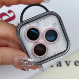 Protector de lente de cámara con brillo de diamante, minicubierta trasera, anillo de vidrio, Fil, iPhone 12, 13, 14, 15 Pro Max, 14, 15 Plus 