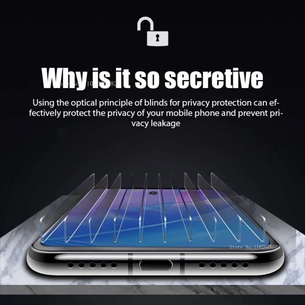 Protetor de Tela Anti Spy para Xiaomi, Privacidade Vidro Temperado, Redmi Note 13, 12, 11, 10 Pro,12S, 11S, Redmi 13C, 12C, 10A, 9A, 8A, PCes 2