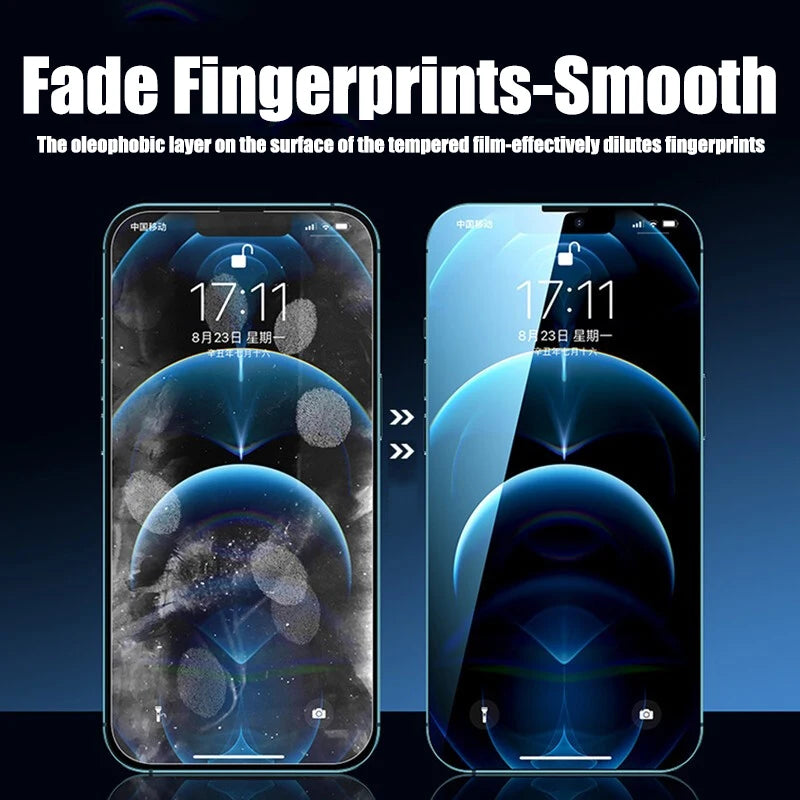 Protetor de Tela para iPhone 11, 12, 13, 14, 15 Pro, XR, X, XS Max, 12, 13 Mini, 7, 8, 6 Plus, Vidro Temperado, SE, 4 PCes