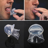 1 protector lingual de silicona transparente, dispositivo antirronquidos, ayuda para dormir, cuidado bucal. 