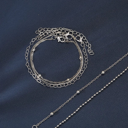Pulseira Interlocking Corações para Mulheres, Cor Prata, Pulseira Retro, Joalheria Fina, Presente Festa de Casamento, Moda, Novo, 5 peças por conjunto