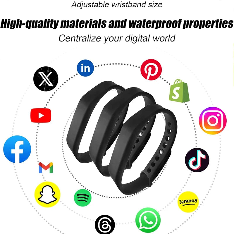 Pulsera NFC de silicona ajustable, pulsera NFC, NTAG215, RFID 