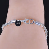 Silver Plated Twist Bracelet for Women Elegant Bracelet Charm Clasp Jewelry Gift Party Fashion 