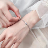 2023 Shiny Zircon Butterfly Bracelet For Women Anti-allergic Silver Color Chain Bling Bracelet With Stamp Sweet Gift 