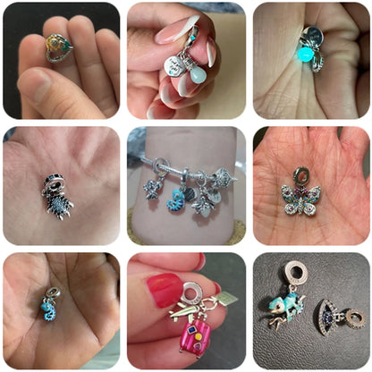 Original 925 Silver Bracelet Snake Chain 17-20 Evil Eye Heart Star Zircon For Charms Beads Pendant Anniversary Jewelry Making Gifts 