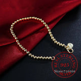 Pulsera para hombre y mujer 100% plata de ley 925, pulsera clásica de cadena redonda de 4 mm, 