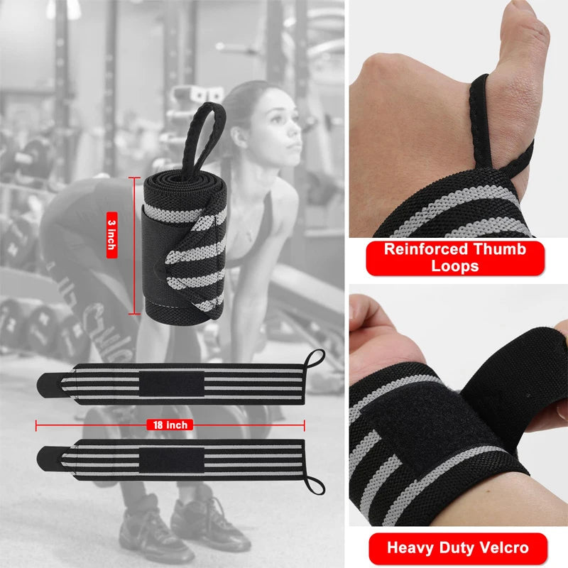 1 Pair Gym Training Wristband Extra Strength Workout Weight Lifting Strap Bandage Fitness 
