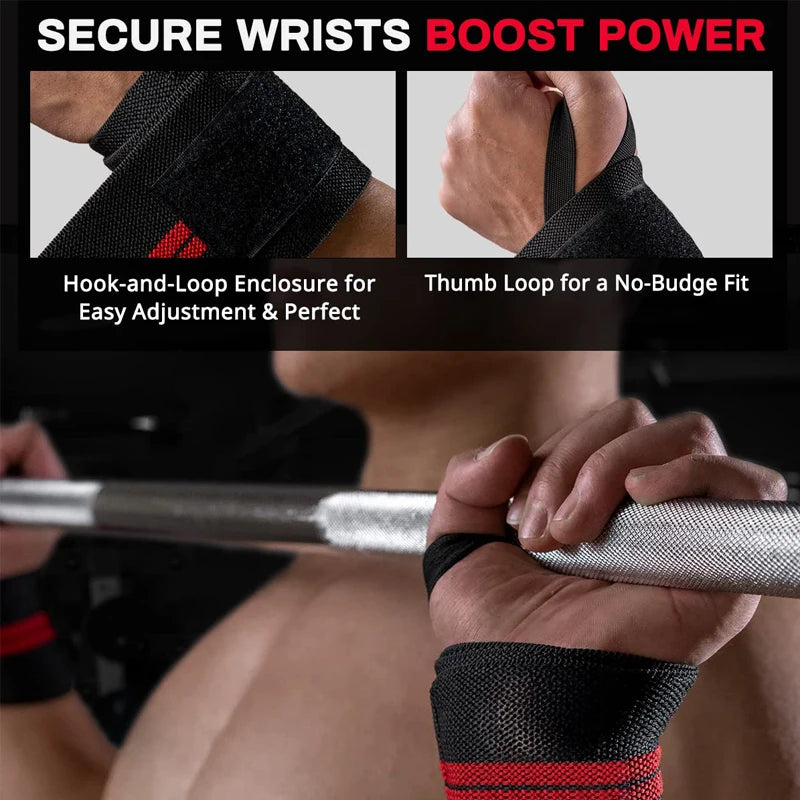 1 Pair Gym Training Wristband Extra Strength Workout Weight Lifting Strap Bandage Fitness 