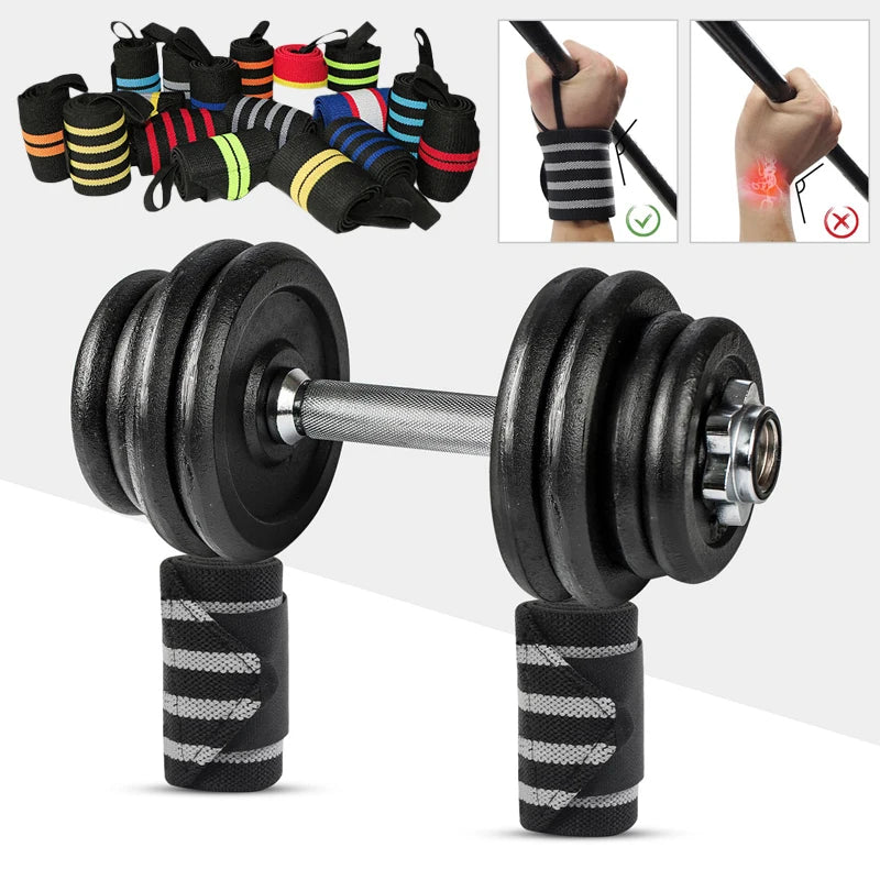 1 Pair Gym Training Wristband Extra Strength Workout Weight Lifting Strap Bandage Fitness 