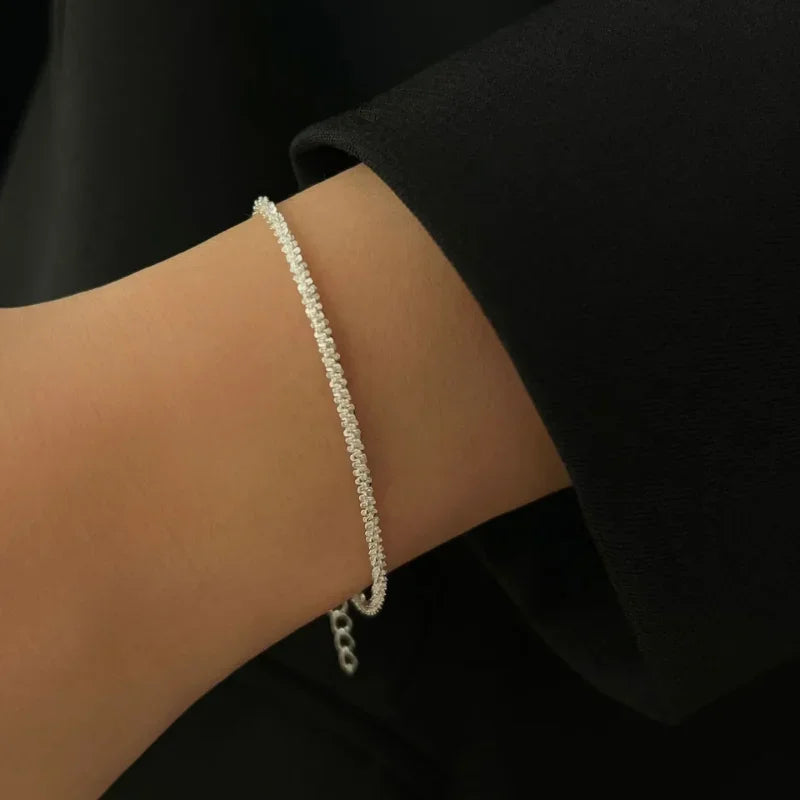 Pulseras brillantes ajustables para mujer, plata de ley 925, elegante joyería fina, regalos para bodas, moda, color nuevo 