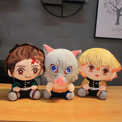 Q Version Demon Slayer Anime Plush Doll, Cute Puppet, Kawaii Toy, Cool Doll, Room Decoration, Kids Birthday Gifts, Fan, 20cm 