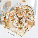 DIY 3D Wooden Puzzle Mechanical Hand Model Building Kits Toys Marble Race Run Set with 4 Balls for Adults Kids Gifts 