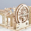 DIY 3D Wooden Puzzle Mechanical Hand Model Building Kits Toys Marble Race Run Set with 4 Balls for Adults Kids Gifts 