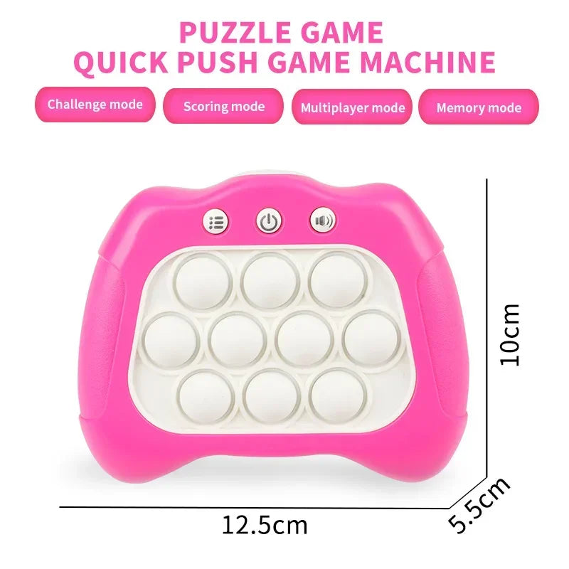 Quick Push Pop Fidget Brinquedos para Crianças e Adultos, Light Up Game, Console Portátil, Press Pushit, Bolha Eletrônica, Presente de Aniversário, Natal, Hot