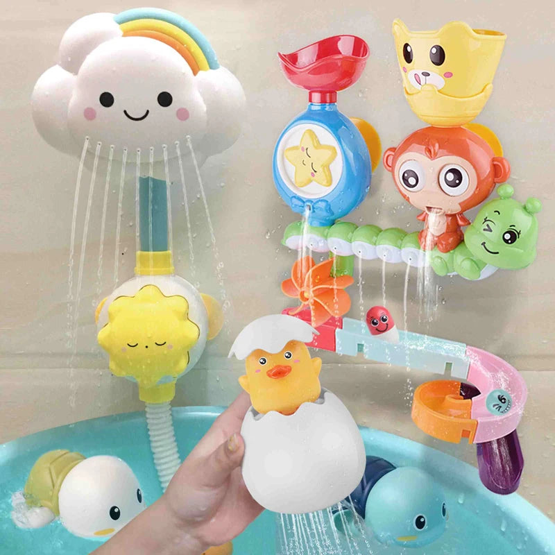QWZ Monkey Baby Bath Toy Classic Shower Bathroom Swimming Animal Educational Toys For Children Kids Gift 