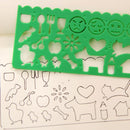 Plastic Ruler Drawing Toys for Kids, Painting Template Board, Crafts, Learning to Draw, Educational Toys, Kids Gift, 4Pcs 