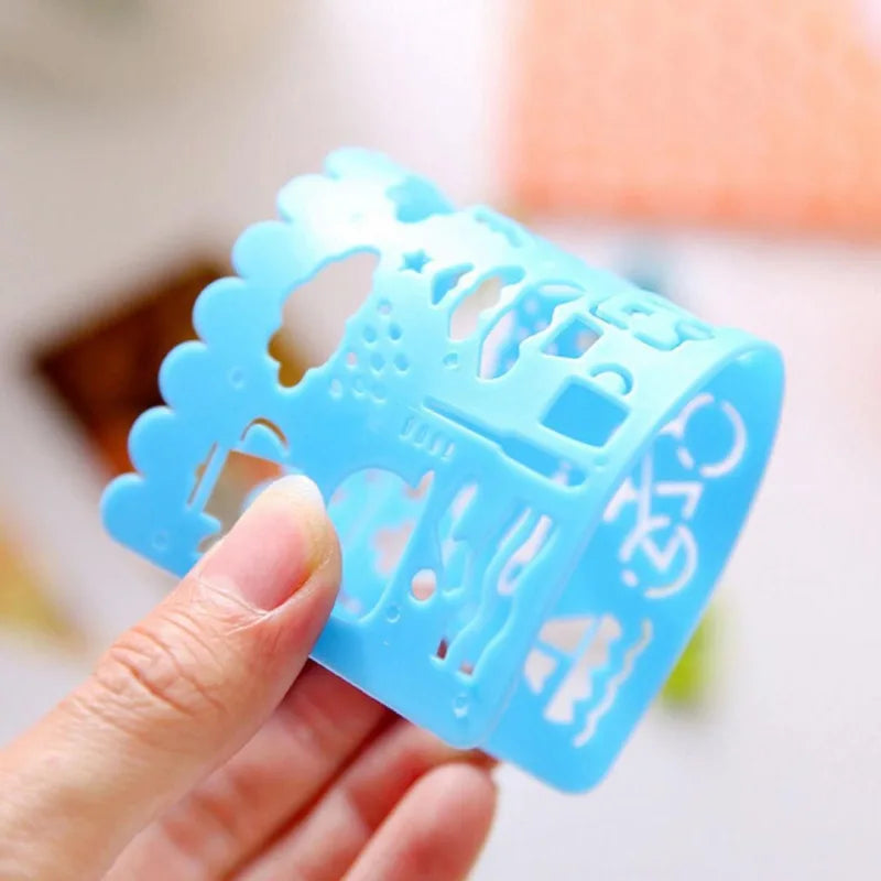 Plastic Ruler Drawing Toys for Kids, Painting Template Board, Crafts, Learning to Draw, Educational Toys, Kids Gift, 4Pcs 